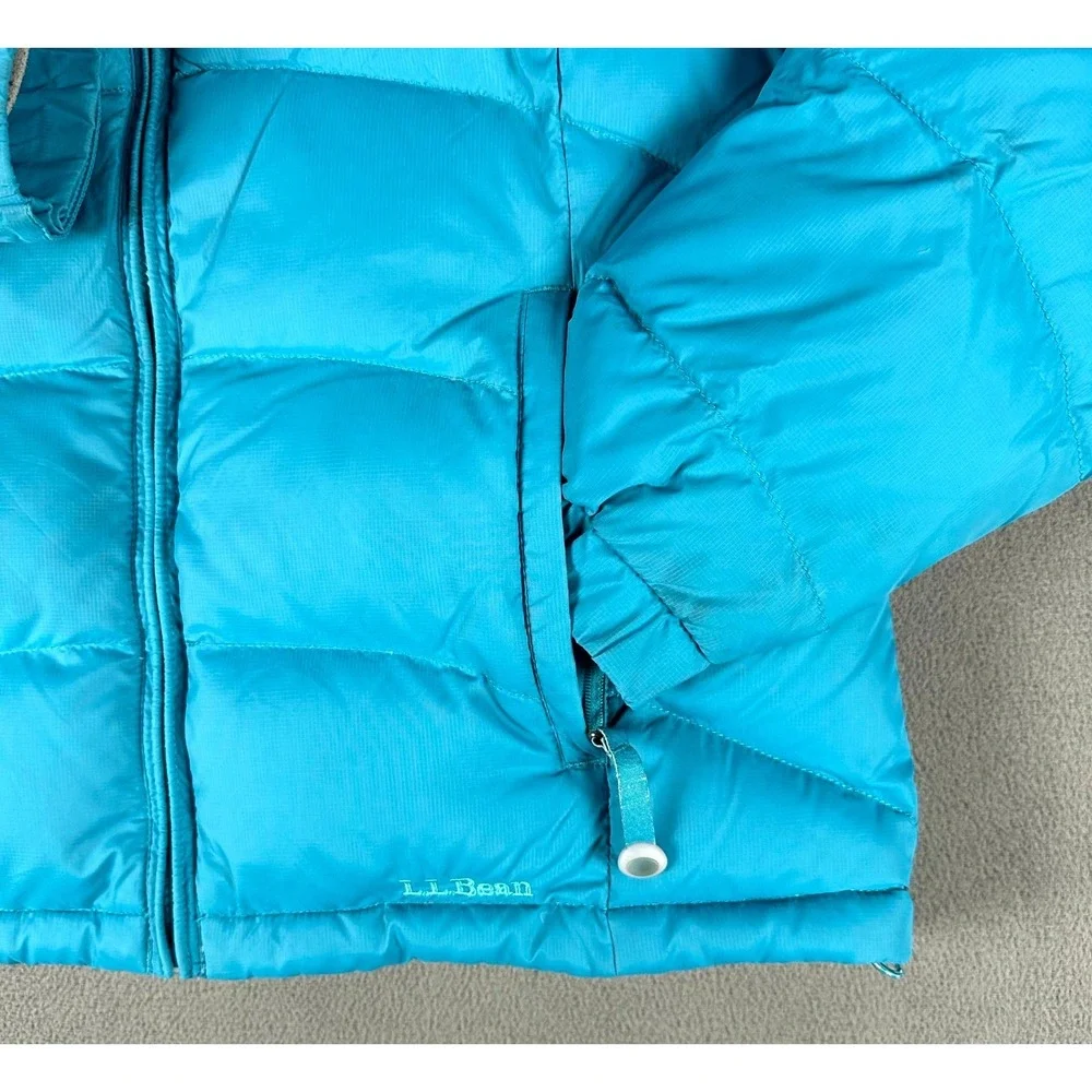 LL Bean Puffer Jacket Womens Medium‎ Blue Goose Down Performance Hiking Ski